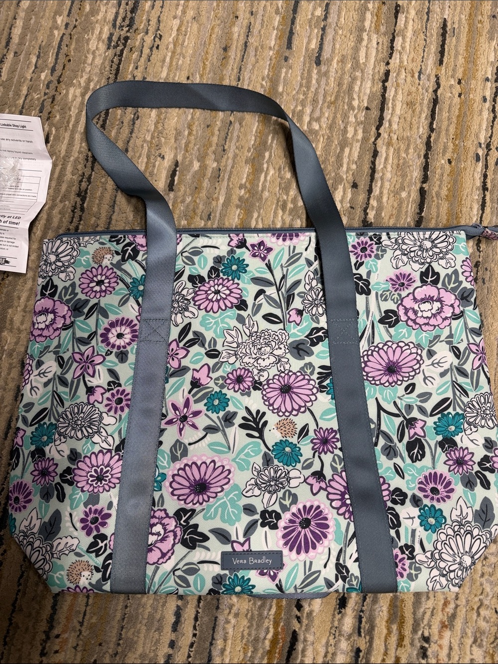Vera Bradley Cooler Tote Penelope's Garden Floral Purple & White NWT